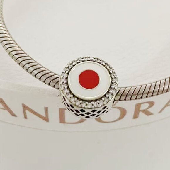 Pandora Japan Flag Charm Exclusive Charm S925 Sterling Silver Jewelry - Picture 1 of 3